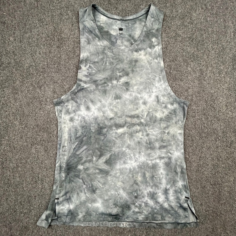 Lululemon Always Agile Tank Top Men S Gray Diamond Tie Dye Metal Vent Tech